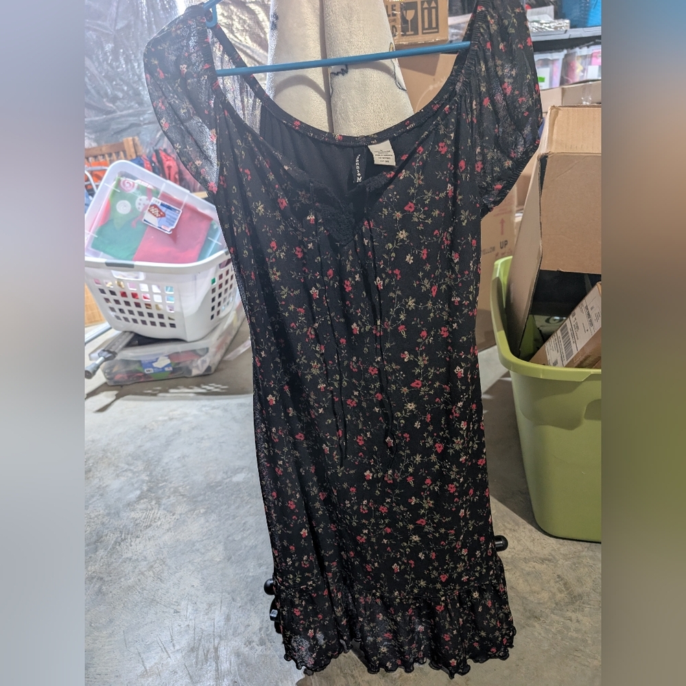 Floral Black Dress